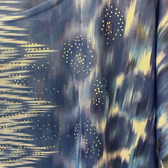 Chico's Vibrant Blue Pattern Blouse - Picture 2 of 4